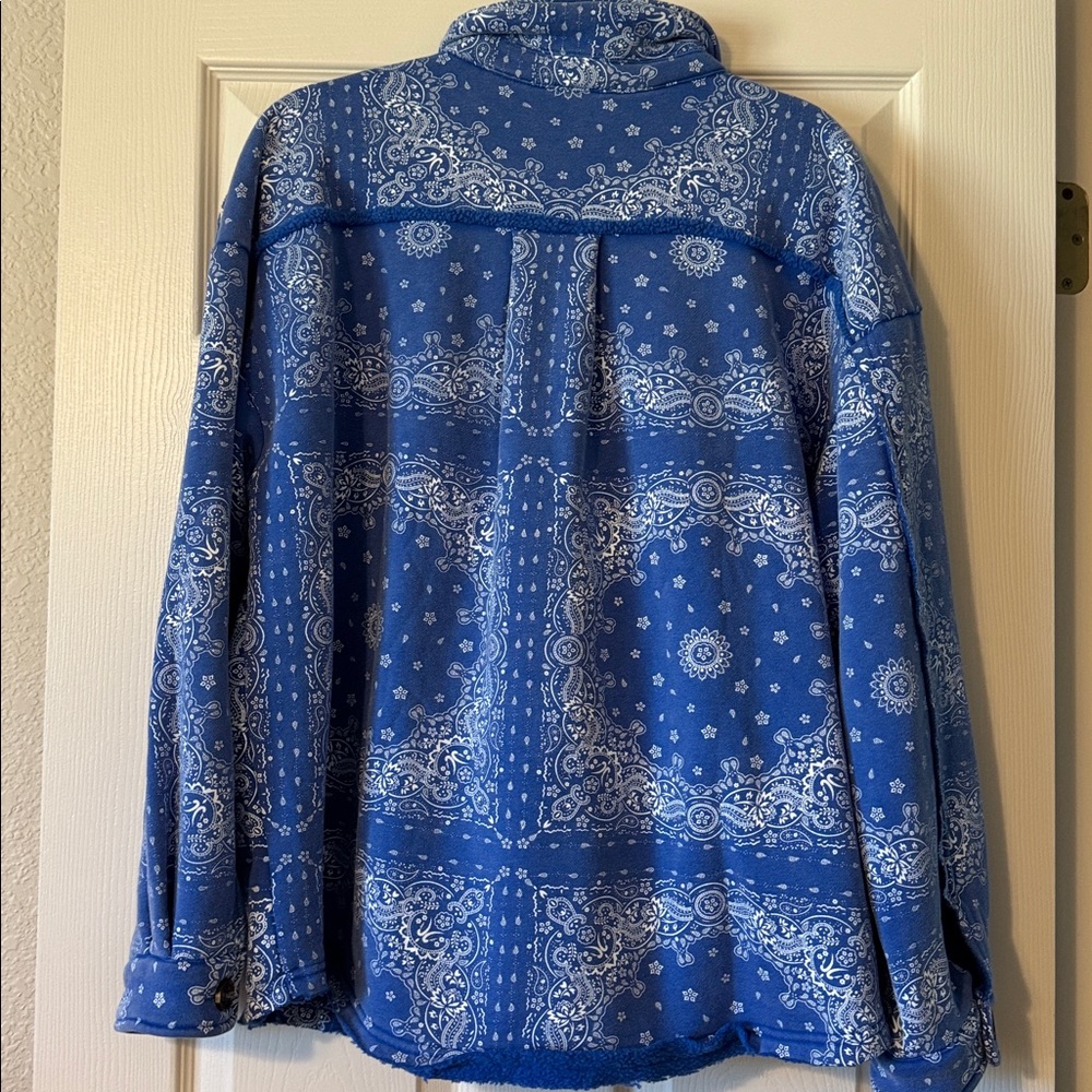 Easel Blue Paisley Print Jacket - Picture 4 of 5